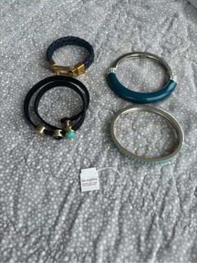 lia sophia Teal and Black Mixed Bracelet